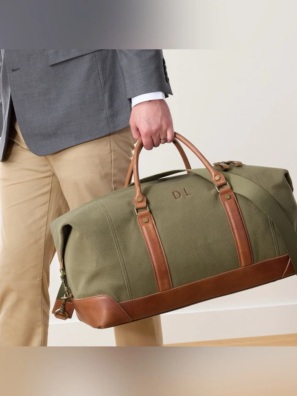 Mark & Graham Canvas and Leather Weekender Bag